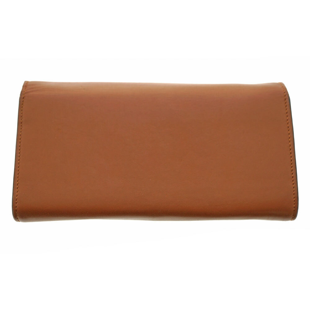 Chloe Long Brown Leather Georgia Zipper Wallet